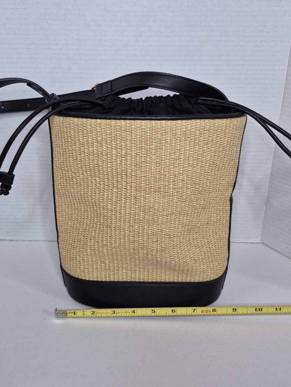 Mango Raffia Effect Medium Bucket Bag Excellent - Picture 12 of 13